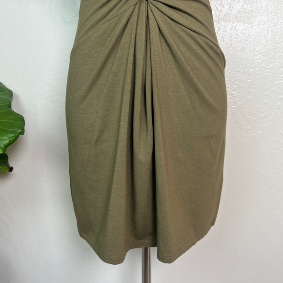 •THEORY•‎ Rubric Short Sleeve Knot Tee T-Shirt Dress in Army Green Size P / US 0 - Picture 6 of 14